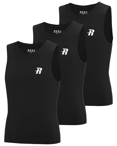 Runhit Boys Compression Tank Top Youth Athletic Quick Dry Base Layer Shirt