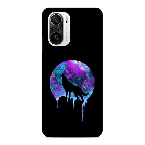 Image of Printed Mobile Back Hard Case Cover for Xiaomi Redmi 11X / Xiaomi Redmi 11X Pro /Xiaomi Redmi K40 | Wolf, Black Shadow, Multi Stars, Colourful sky-2181