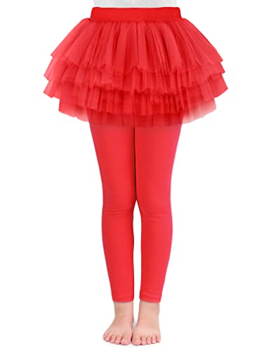 BOOPH Little Girls Leggings Pants with Tutu Skirts Kids Culottes