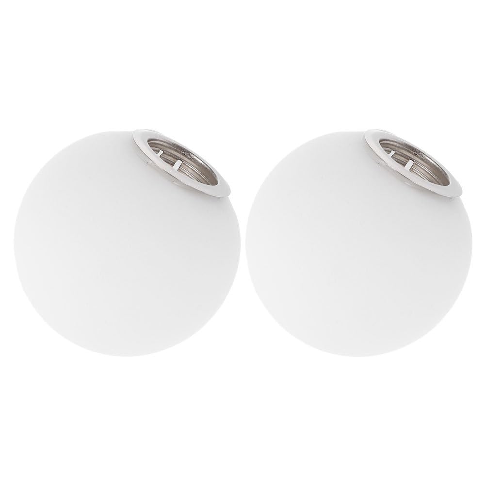 Amosfun 2 Pz Illuminazione Sfera di Vetro Ombra G9 Moderno Paralume di Vetro Sfera Paralume Copertura Accessori Per Pendente Lampade Da Parete Bianco 60mm