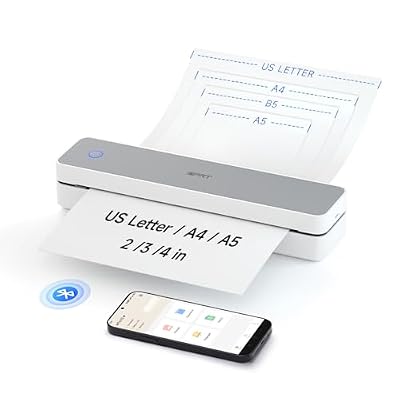 iDPRT Portable Thermal Printer for Home Use,Wireless Bluetooth Inkless Printer for Travel Support 8.5 X 11 US Letter& A4&A5 Thermal Paper, Compatible with Android and iOS Phone&Laptop