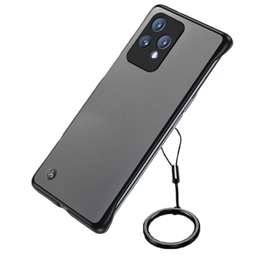 Image of REALCASE Honor 200 Lite 5G Back Cover Case | Stylish Frameless Matte Hard Back Skin | Soft TPU Shock Proof Bumper Back Cover Case for Honor 200 Lite 5G (Black)