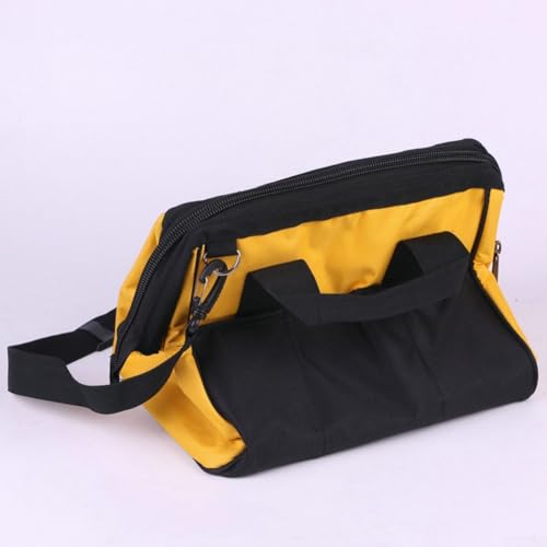 Bolsa de almacenamiento de herramientas para electricistas, organizador de gran capacidad con lona Oxford reforzada, 3 tamaños (44 x 26 x 26 cm), amarillo (S)