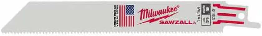 Milwaukee 48-01-6182 6 in. 14 Teeth per in. Medium Metal Cutting SAWZALL Reciprocating Saw Blades - pack of 5050