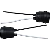 FDXGYH 6pcs Light Bulb Base E27 Waterproof Pigtail Lamp Holder Socket with Cord(Black)