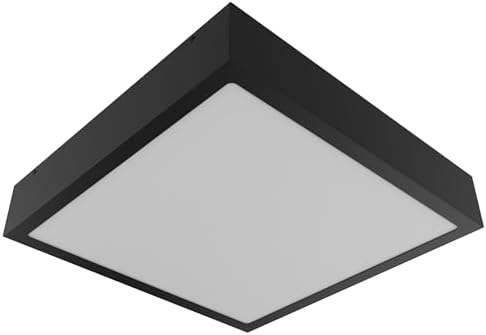 Plafon 25x25cm De Sobrepor Aço E Vidro Quadrado Sala, Cozinha, Qu...