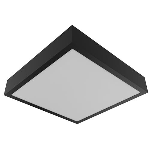 Plafon 25x25cm De Sobrepor Aço E Vidro Quadrado Sala, Cozinha, Qu...