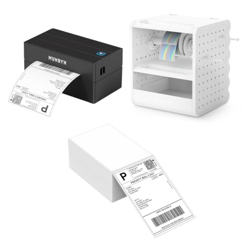 Imprimante d'étiquettes avec support paravent et rangement pour bureau