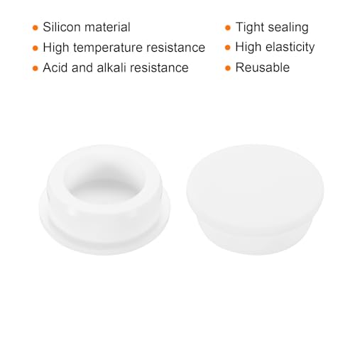 Image of MECCANIXITY 3pcs T-Shaped Silicone Plugs 51.3mm 2 Inch Dia Snap in Plug Hole Seal Cover Round Rubber Stopper for Kitchen Rubber Bulkheads Waterproof Sealing Plugs White