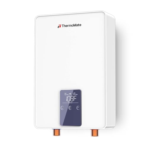 Mini Tankless Water Heater Electric 110V ~ 120V for Sink, ThermoMate 4.5kW 37.5A at 120V Small Point of Use Water Heater CSA Approved, Must HardWird Requiring 10AWG Wire