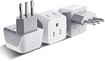 Ceptics Canada to Italy, Chile, Libya Travel Adapter (Type L) - Dual Input - Ultra Compact - Charge your Cell Phone, Laptops, Tablets (CT-12A, 3 Pack)