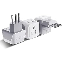 Ceptics Italy Travel Plug Adapter, Chile Plug Adapter with Dual USA Input, Compact Type L Plug Adapter, Safe Grounded Plug, Perfect for Cell Phones, Laptops, Chargers, 3 Pack - CT-12A