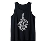 Divertida camiseta de Halloween con el dedo medio de la mano del esqueleto. Genial para un disfraz y un traje genial para las fiestas. Este diseño de Halloween es un gran regalo para niños, chicos, hombres. Disfraz de Halloween.