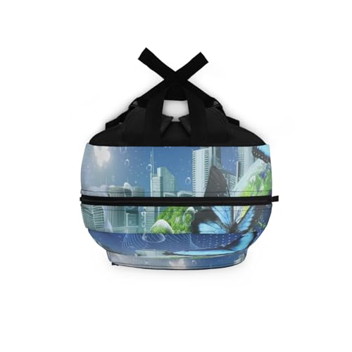 Frutiger Aero Butterfly Backpack, Trendy Y2K Millennial Bag for Travel, Work, Everyday Casual Wear, Unisex Stylish Rucksack4