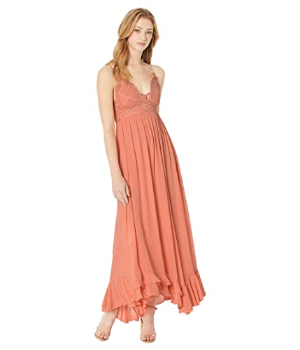 Free People Adella Maxi Slip Pretty Peach Sm #TOP9