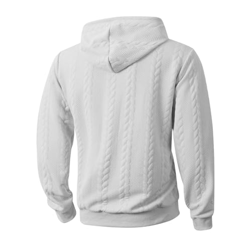 Mens Hooded Sweatshirt Quarter Zip Long Sleeve Sweatshirt Black Sweat Shirt - image 4