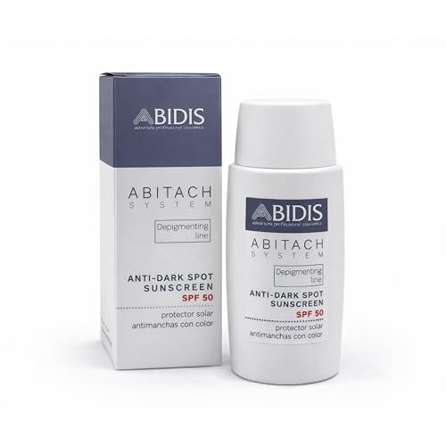 Abidis Abitach System - Protector Solar Antimanchas SPF 50 (50ml) | Fotoprotector Facial Despigmentante con Color | Con Ácido Hialurónico, Niacinamida y Vitamina E | Textura Ligera y Oil-Free