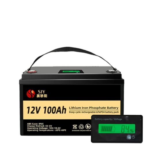 Bateria de lítio SaiJiaoYang LiFePo4 de 12V 100Ah de ciclo profundo, bateria de energia LiFePo4 com até 15.000 ciclos, vida útil de 15 anos para armazenamento doméstico, energia para RV e motor