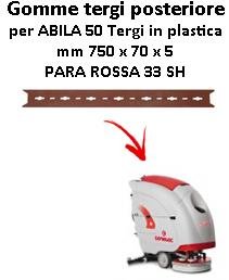 Rubber wiper for floor scrubber Comac ABILA 50 rubber TERGI rear Comac TERGI plastic