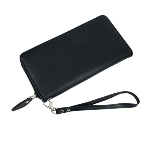Women Wallet RFID Blocking Leather Card Holder Zipper Organizer Long Bifold Wallet for Women with 12 Card Slots Genuine Cowhide Multi Pocket Travel Handbag