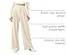 EVALESS Womens Wide Leg Pants High Waisted Work Casual Waffle Knit Palazzo Pants 2026 Flowy Office Business Dress Trousers Trendy Fashion Baggy Slacks with Lining Beige Medium