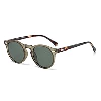 LJCZKA Retro Round Polarized Sunglasses Mens Womens UV400 Protection