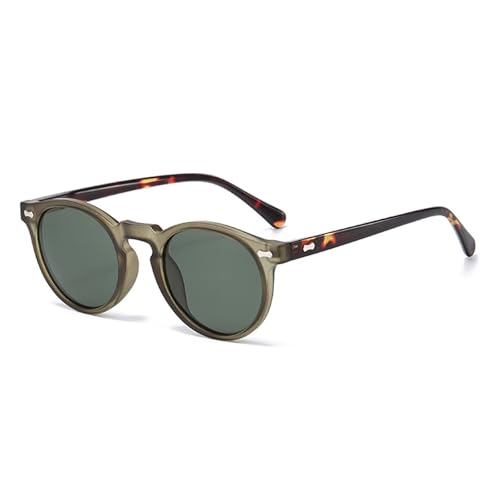 LJCZKA Retro Round Polarized Sunglasses Mens Womens Vintage Polarised Sunglasses Classic Trendy Shades Unisex UV400 Protection