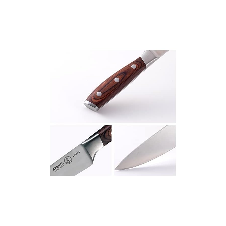 Messermeister-Avanta-3-Piece-Pakkawood-Starter-Set-German-X50-Stainless-Steel-Includes-8-Chefs-Knife-6-Utility-Knife-3-Paring-Knife Messermeister Avanta 3-Piece Pakkawood Starter Set - German X50 Stainless Steel - Includes 8” Chef’s Knife, 6” Utility Knife & 3” Paring Knife