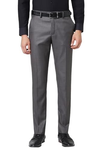 Image of Van Heusen Men's Fashion Formal Mid Rise Slim Fit Premium Formal Trousers | Superior Comfort | Auto-Flex Waist Band | Soft Touch