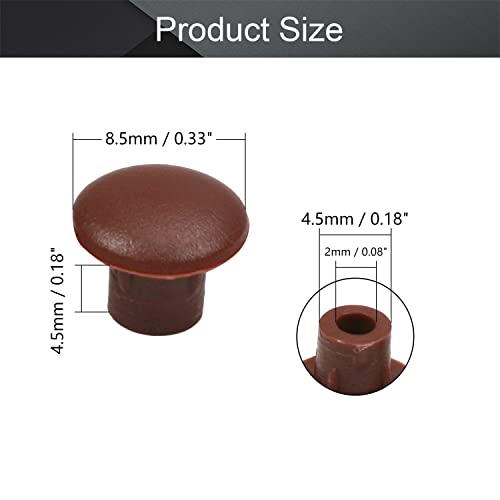 Image of MroMax 200Pcs Screw Cap Cover 3 /16inch Bottom Dia Fit for 4.5-5mm Diameter Hole Plastic Tube Cover Shelf Peg Hole Plugs for Cupboard Bookshelf Shelf Closet Cabinet Bracket Furniture Red Brown Tone
