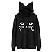 Produktbild Lurcardo Kapuzenpullover Damen Mädchen Teenagers Hoodie Pullover Sweatshirt Katze drucken Lässig Sweatshirt Herbst Winter Sport Shirts Langarmshirt Kapuzenpulli Pulli Oberteile Jumper mit Kapuze
