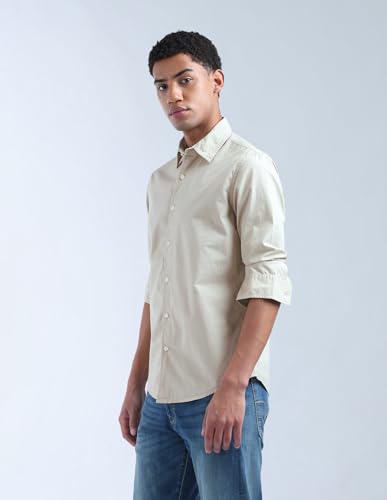Image of Flying Machine Men's Regular Fit Shirt | Solid | Long Sleeves | Shirt for Man
