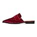 XYD Womens Retro Pointed Closed Toe Mule Flats Slip On Comfortable Casual Walking Slide Shoes Size 4 Wine Red