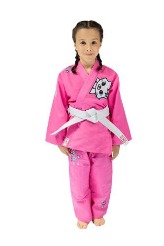 Uone | Traje de Judo | 350gsm para niña (rosa, 130)