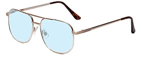 Image of Calabria 1106 Metal Aviator Reading Glasses in Gun-Metal or Gold