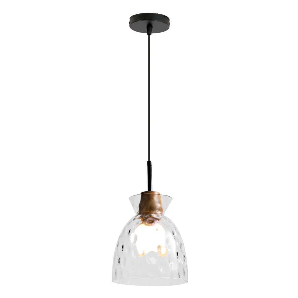 Lampada a Sospensione Minimalista in Vetro con Testa Singola.