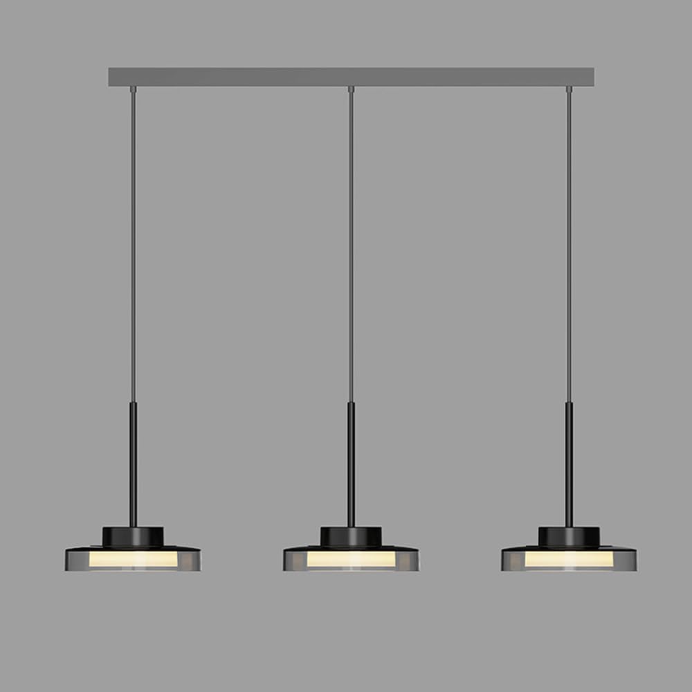 YCJXY Pendant Lights, Modern Black 3 Light Hanging Pendant Light Acrylic Round Cluster Chandelier Metal Pendant Lamp Kitchen Island Light Fixture Nordic Multi Light Pendant Lighting