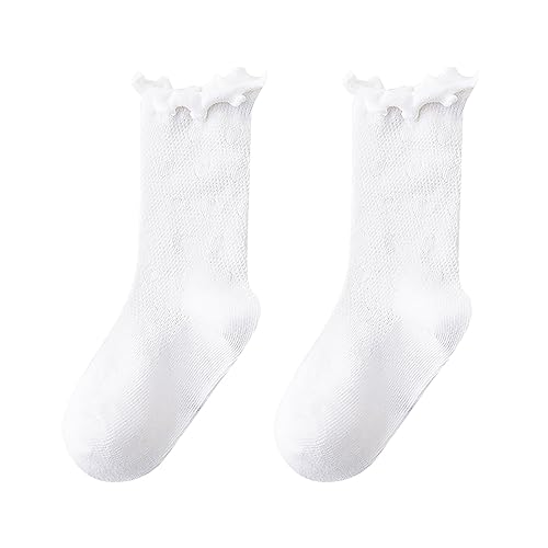 Girls Mid Calf Socks Baby Toddler Kids Ruffle Socks Infant Anti Slip Floor Socks Breathable Stockings Athletic Socks