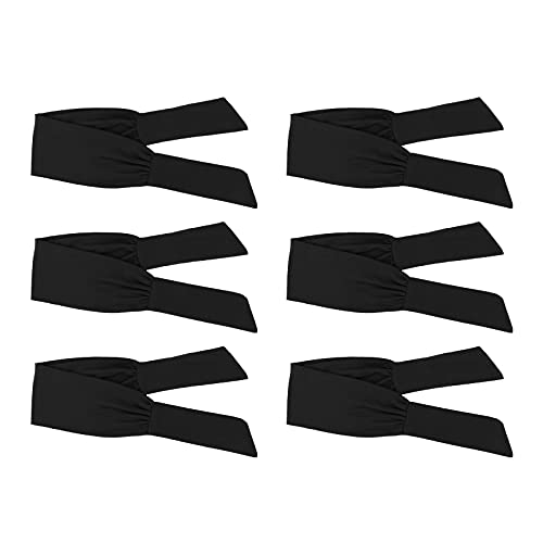 Image of DRESHOW 6 PCS Adjustable Headbands for Women Knotted Headbands Elastic Non-Slip Fashion Hair Bands for Workout Sports Running Yoga