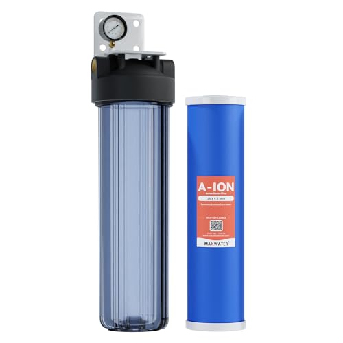 Max Water 1 Stage Tannin Reduction Filter with Pressure Gauge 20
