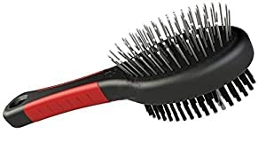 Image of Woofy Double Sided Pet Brush Dog Cat Hair Grooming Coat Comb Fur Cleaner Pin Bristle For Small to Large Dogs & Cats Short And Long Hair - Pack of 1