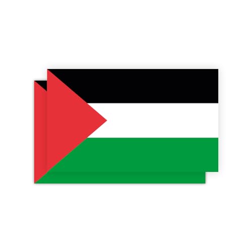 Palestine Flag Decal - Durable Palestinian Flag Sticker for Car Laptop Water Bottle Flag of Palestine (2 5x3 inch)