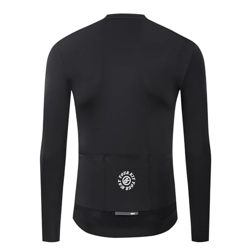 Image of YKYWBIKE Cycling Jersey Men Aero Race Fit, Road Bike Jersey Short Sleeved Moisture Wicking, Breathable,Zip Pocket,UPF50+