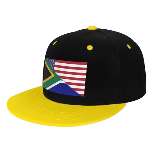 American Flag and South African Flag Children's Flat Brimmed Hip-hop Hat Flat Eave Sunscreen Duckbill Cap Headgear