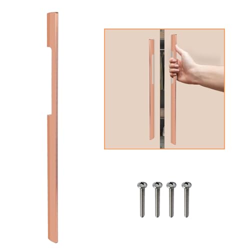 Image of VOLO Wardrobe and Cabinet Pull Handle - Versatile Handles for Wardrobes, Drawers, Sliding Closets, and Doors in Kitchens, Offices, and Bedrooms (SAC-35) (Rose Gold, 600MM (24 Inch)) Pack of 1 Piece