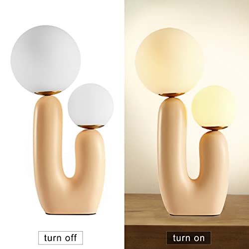 Arturesthome Nightstand Desk Lamp, Creative Nordic Living Room Bedside Bedroom Table Lamp With Led Bulbs, Beige #TOP4