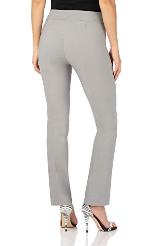 Rekucci Women's Ease Into Comfort Straight Leg Pant With Tummy Control (14, Silver) #TOP2