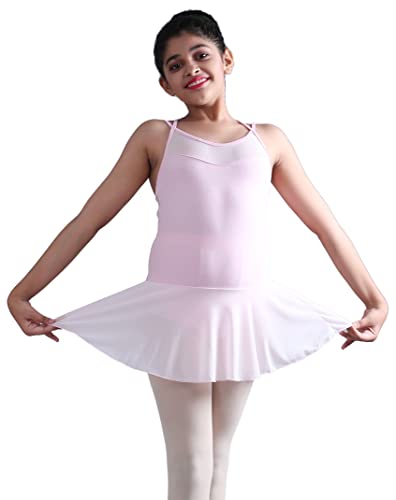 Image of The Dance Bible Girls Strap Mesh Pink Ballet Leotard Dress