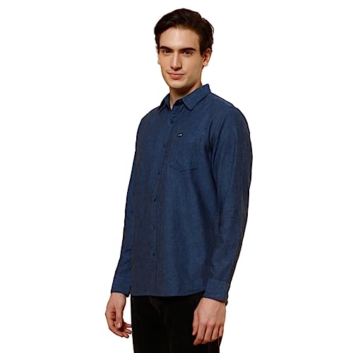 Image of Wrangler Men's Solid Blue Shirt