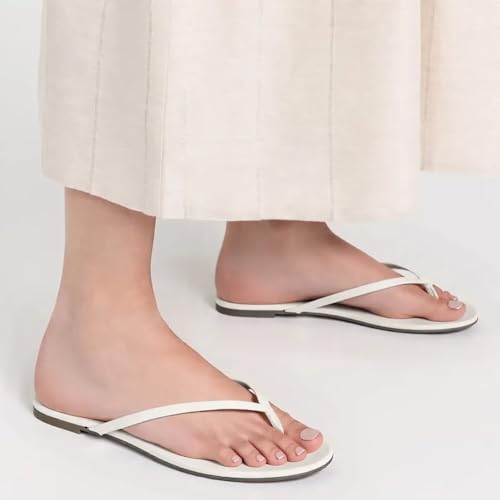 Image of Cheval Flat Leather Flip Flops for Women, Comfortable Dressy Thong Sandals 2026 Summer and Spring Vacation Essentials, Chanclas Para Mujer